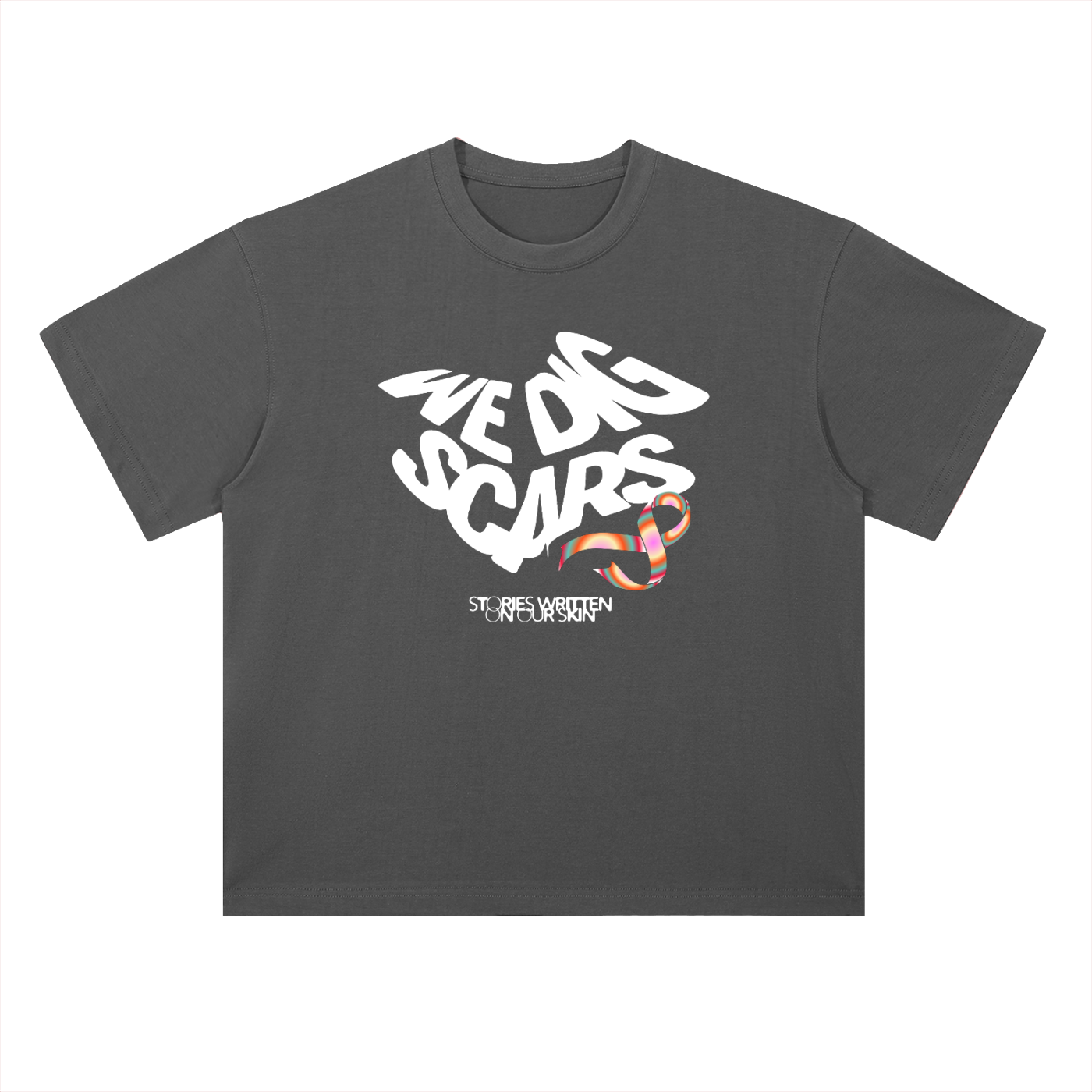 Ribbed Neck Unisex Groovy Ribbon Tee | Organic Cotton